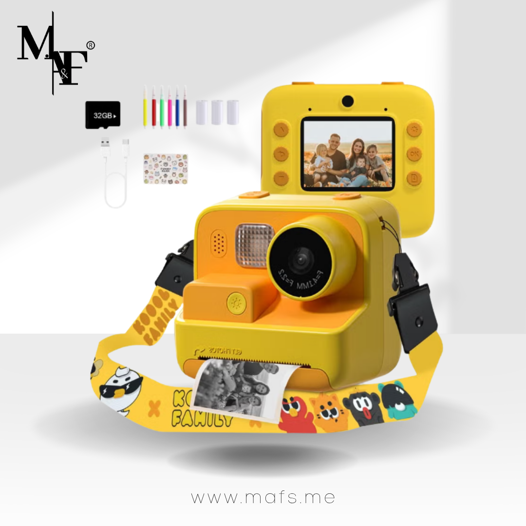 M.A&F's Kids Camera Instant Print, 48MP Digital Camera with Zero Ink, Selfie 1080P Video Camera with 32G TF Card, Toys Gifts for Girls Boys Aged 3-12 for Christmas/Birthday/Holiday (Orange)