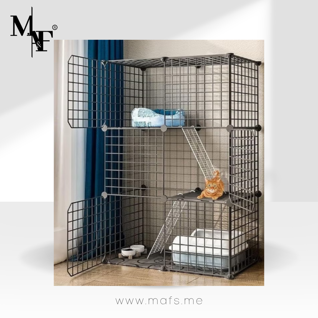 M.A&F's 3 Tier Cat Cage Indoor DIY Pet Playpen Detachable Metal Small Animal Cage Wire Ferret Cage Indoor Cat Kennels for Kitten Puppy Bunny
